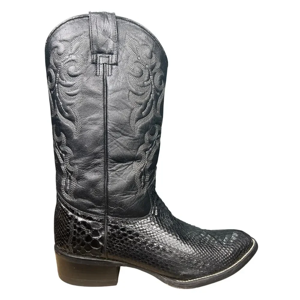 Circle G by Corral Men's Black Python Snakeskin Cowboy Boots Size 7.5 D